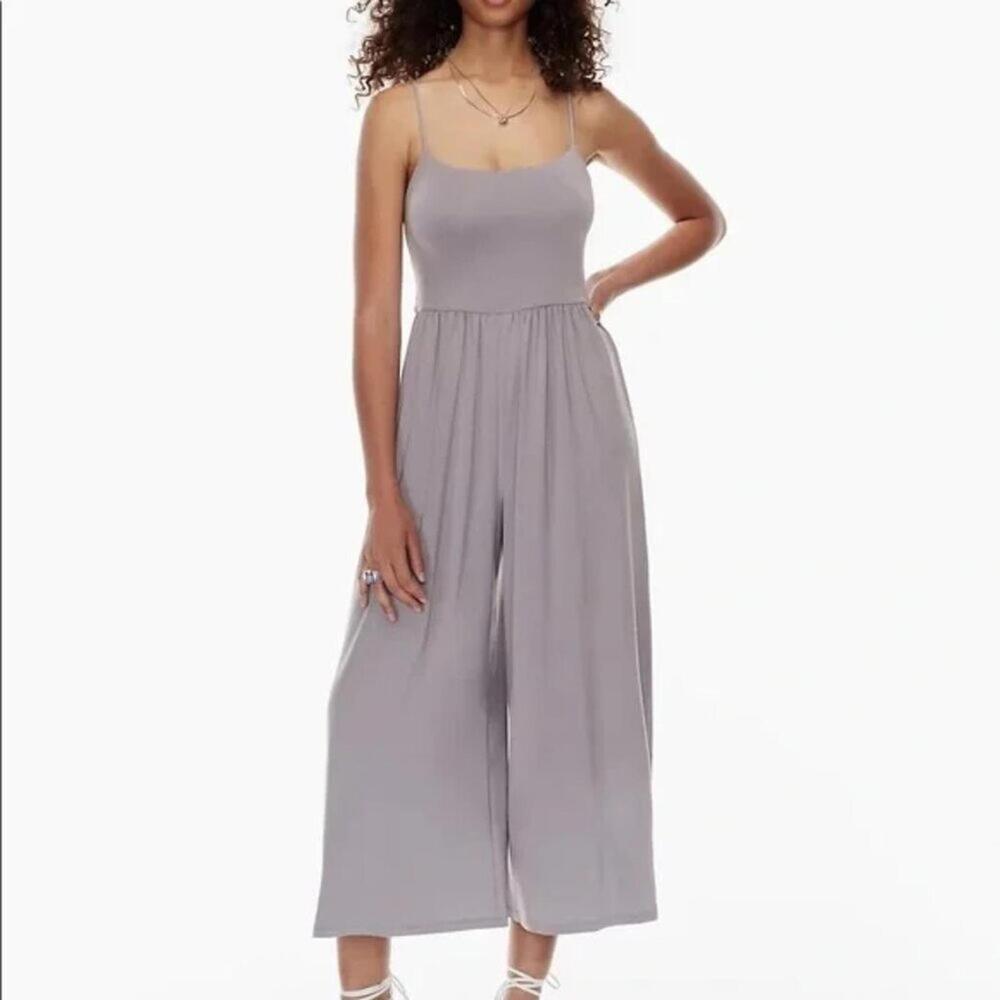 Aritzia Wilfred Market Wide Leg Spaghetti Strap Jumpsuit - 2XS - Gull Grey